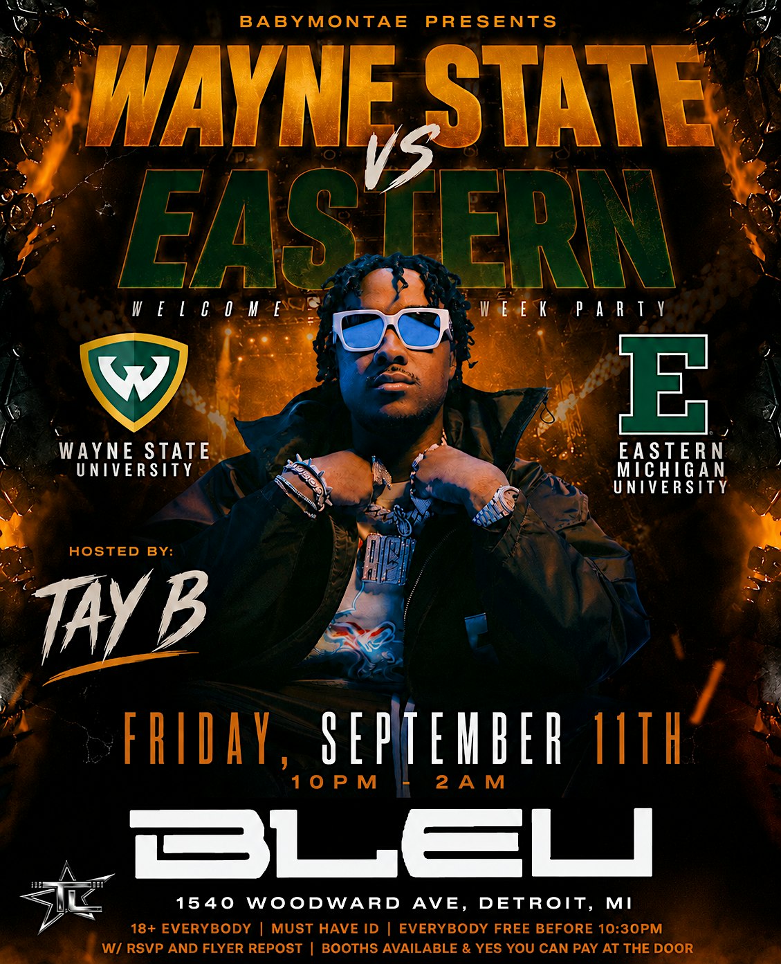 Wayne state vs eastern Hosted by Tay B & more