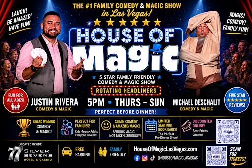 Vegas' #1 Family Friendly House Of Magic At Delirious Comedy Club