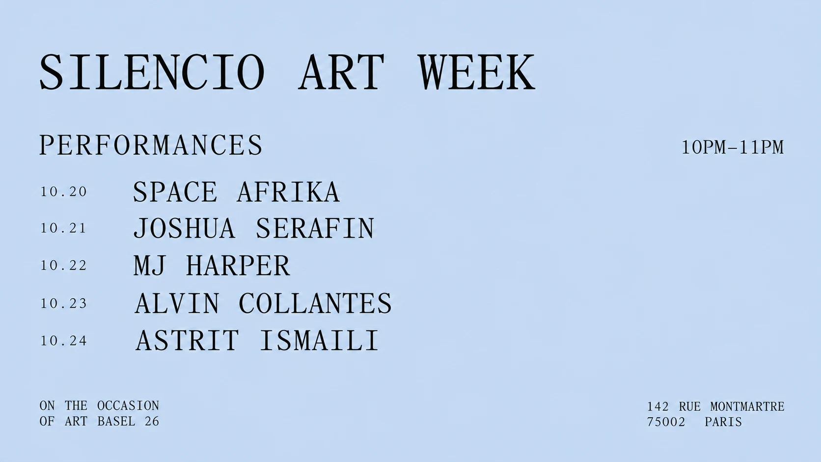 Performances / Silencio Art Week