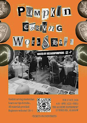 Halloween Pumpkin Carving Masterclass in Glasgow!