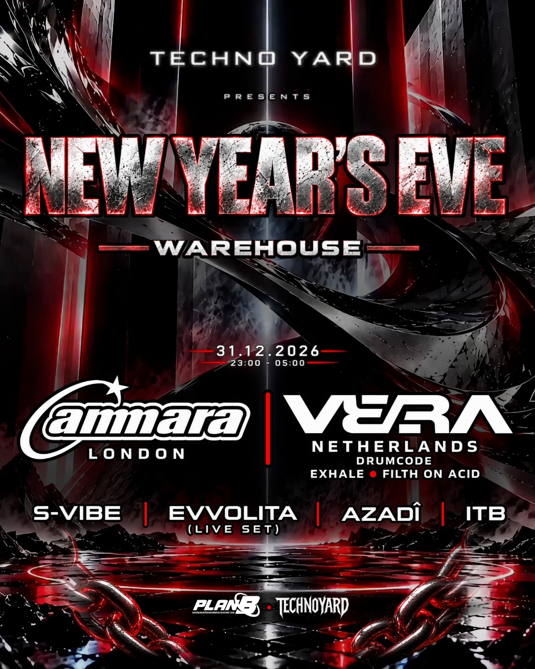NEW YEAR'S EVE - Techno Yard × Plan B Malmö