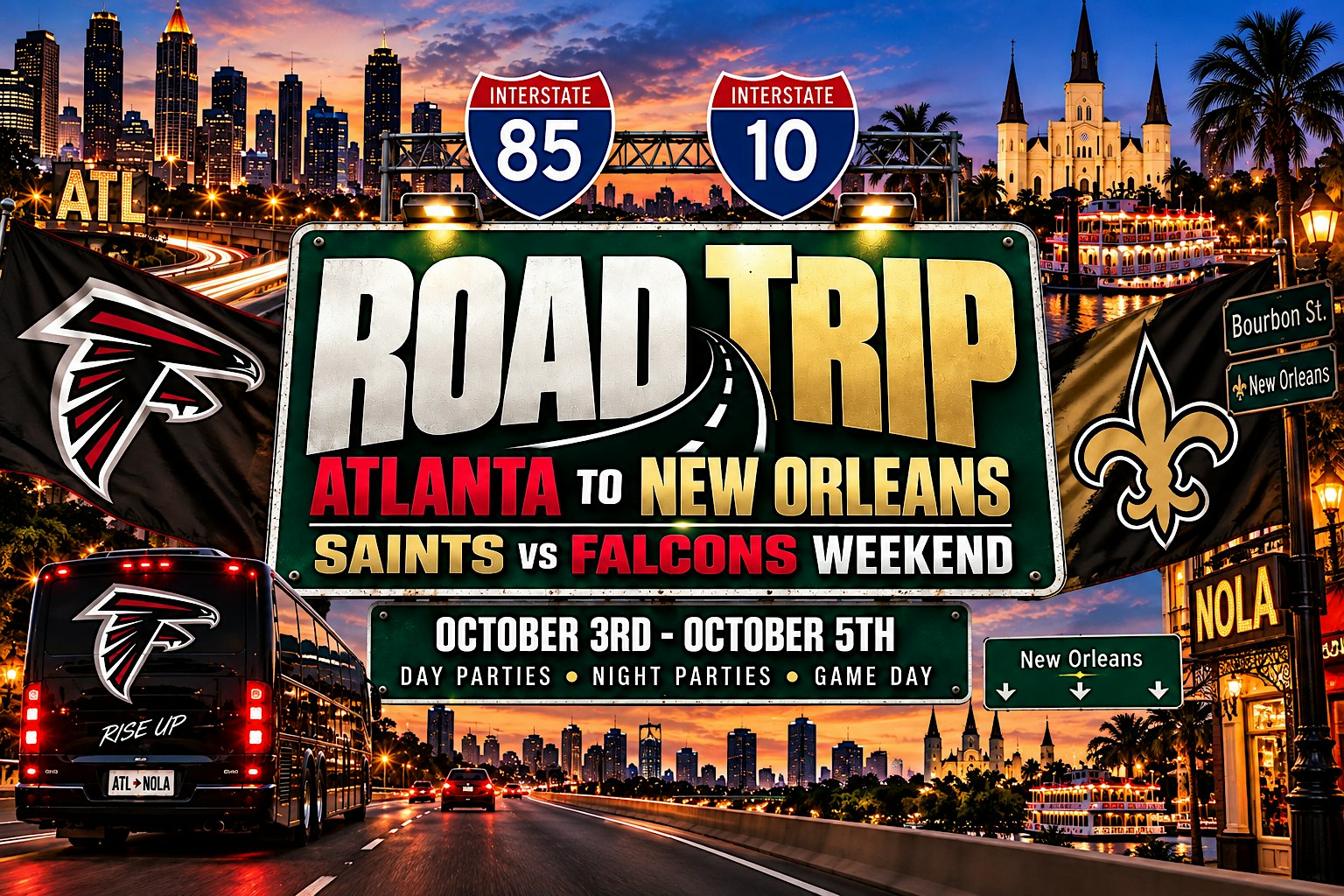ATL 2 NOLA The Ultimate Falcons vs Saints Rivalry Weekend