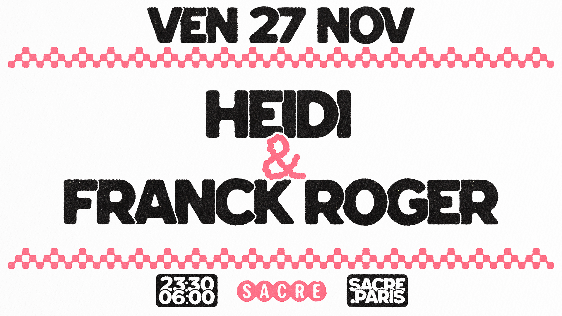 Sacré présente: Heidi & Franck Roger
