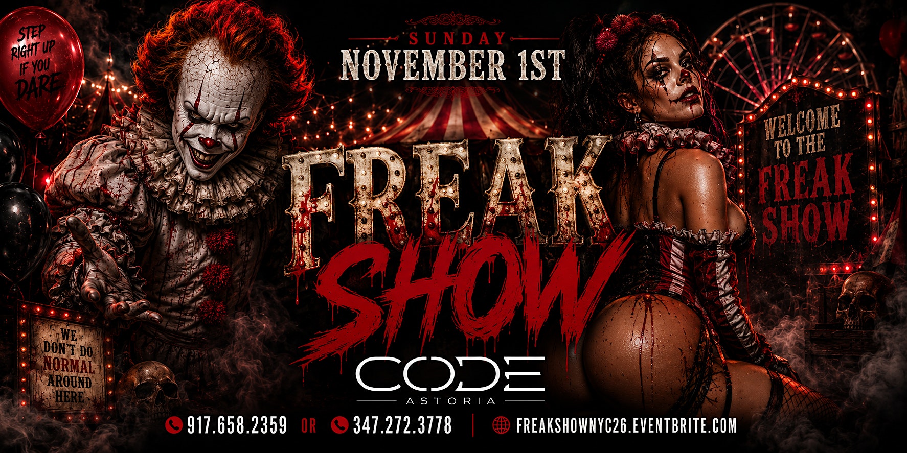 Top Tier Sundays Presents: FREAK SHOW – Halloween Night at CODE