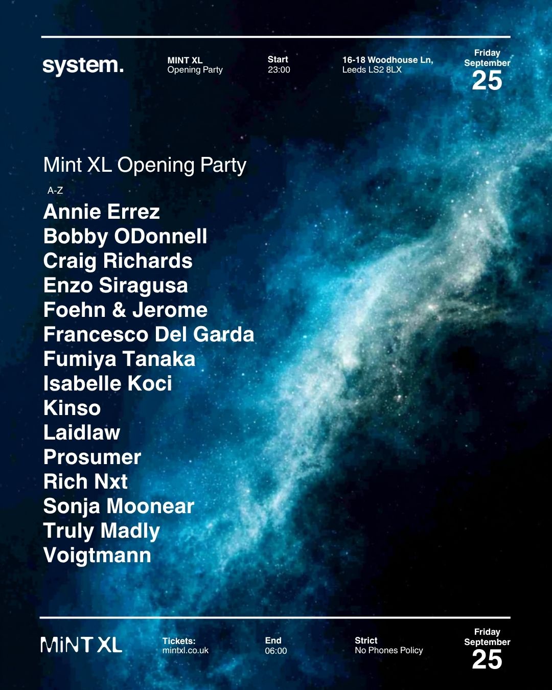 system. presents Mint XL Opening Party