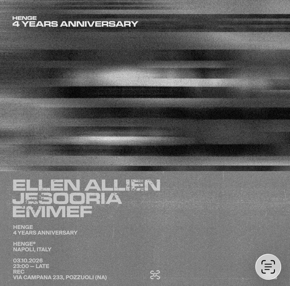 HENGE at REC Ellen Allien, Jesooria, Emmef