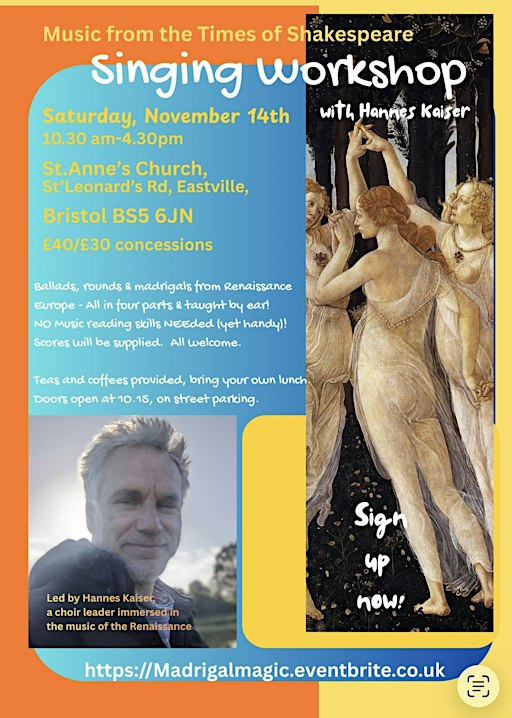 Madrigal magic singing workshop
