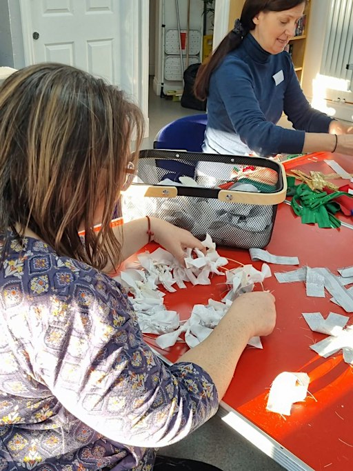 Christmas Fabric Wreath Workshop BYOB