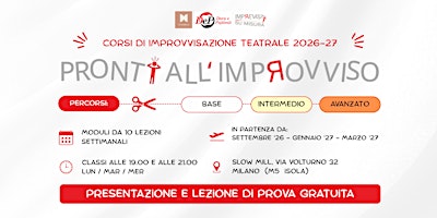 Lezione Gratuita Improvvisazione - Lunedì 14 Settembre ore 21.00