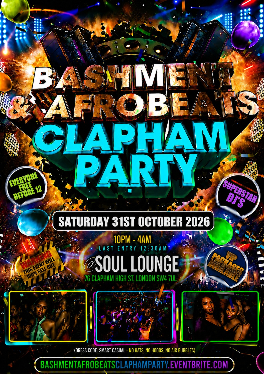 Soul Lounge Clapham - Hip Hop, Bashment, Afrobeats Party
