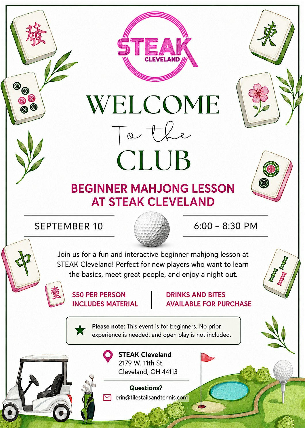 Mahjong beginner lesson at STEAK Cleveland
