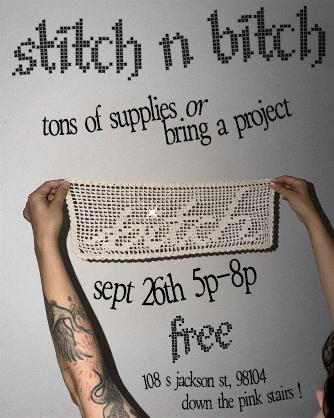 STITCH N BITCH: free cozy craft club night (supplies included)