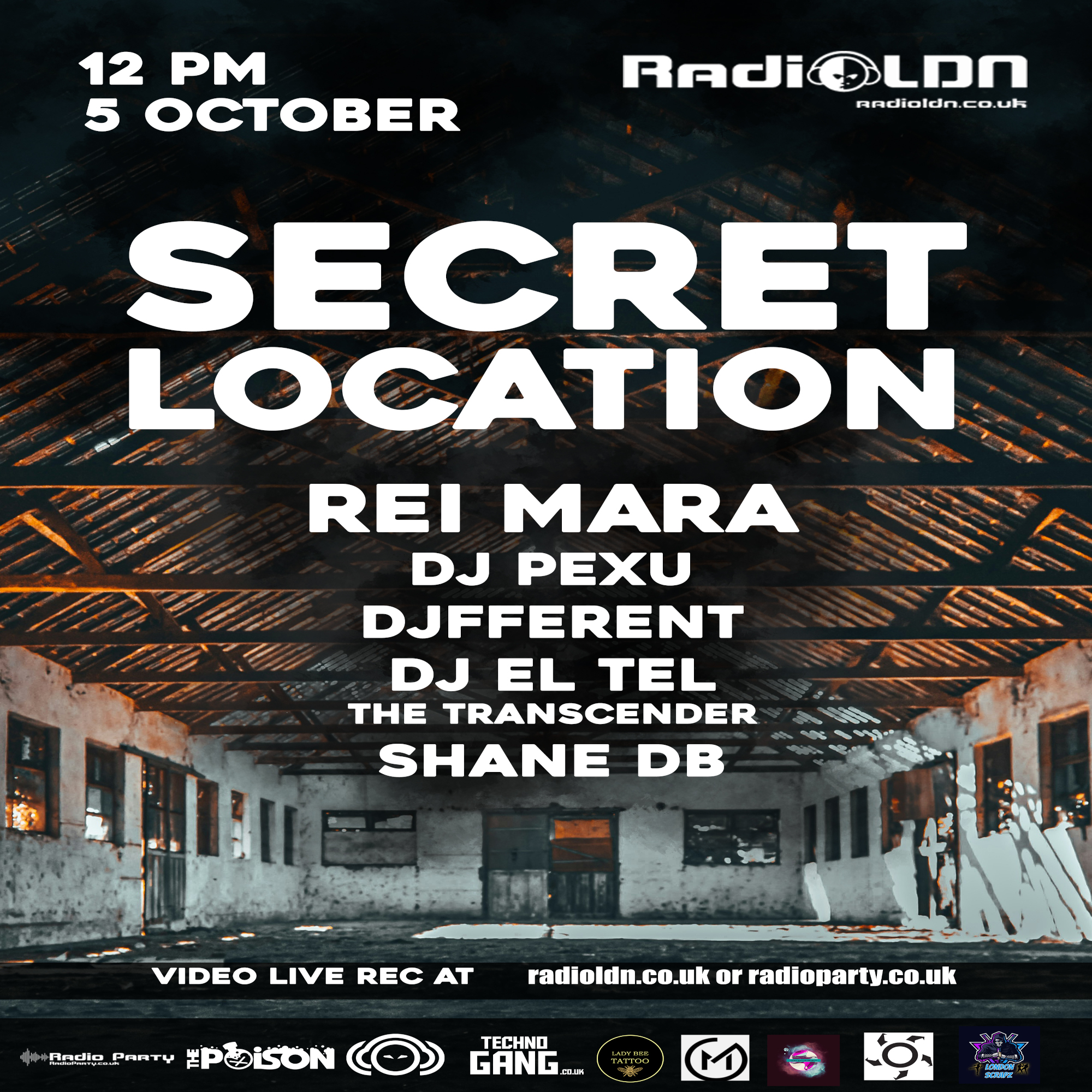 REI MARA, Dj PeXu, DjFferent, DJ El Tel, Shane DB - RadioLDN - Techno Session