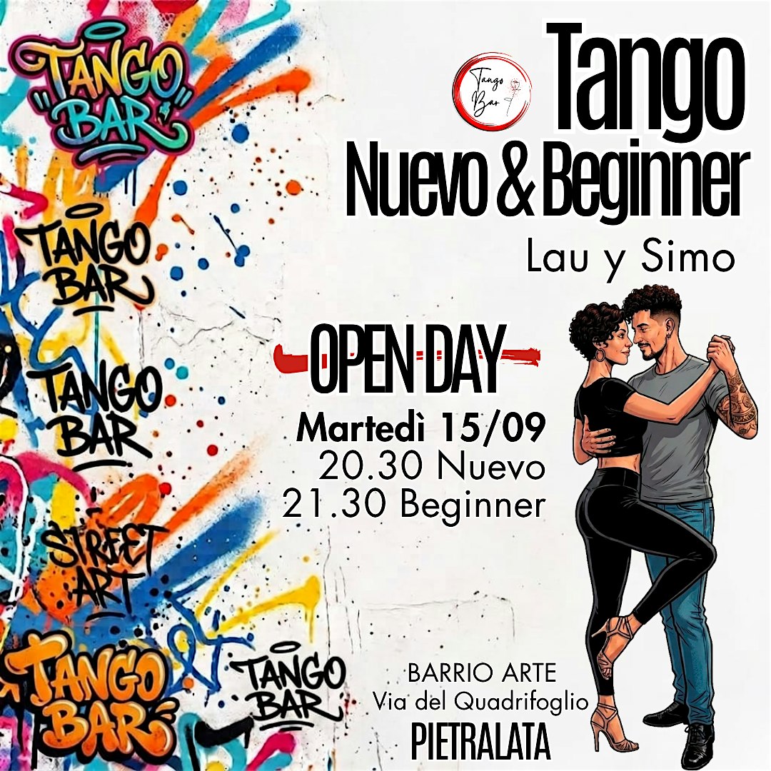 TANGO ARGENTINO - NUEVO e BEGINNER - OPEN DAY TANGO BAR al BARRIO