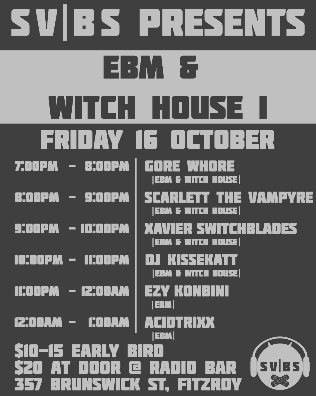 SV|BS presents EBM & Witch House I