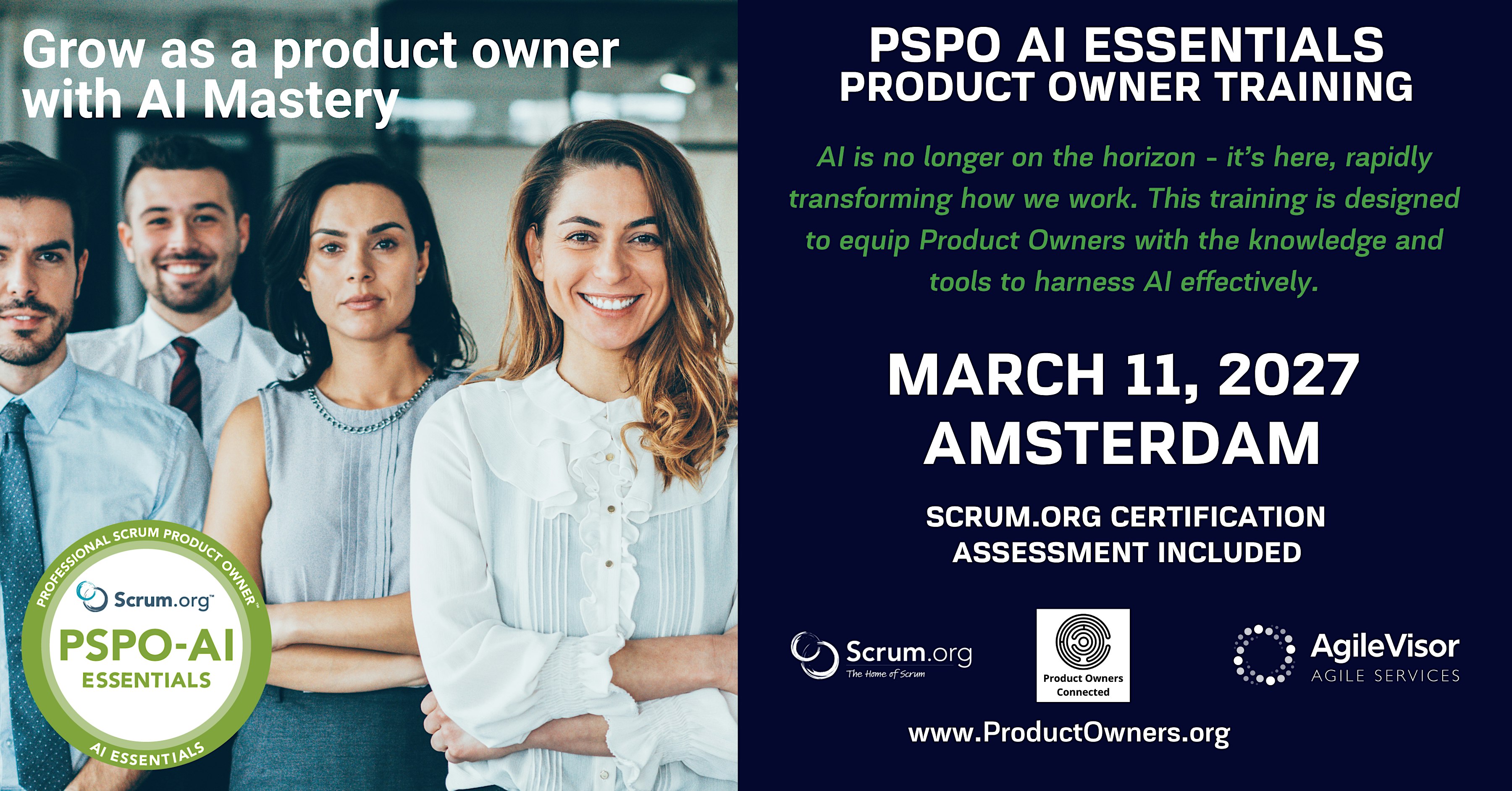 Product Owner - AI Essentials (PSPO-AIE). A Scrum.org Certified Training.
