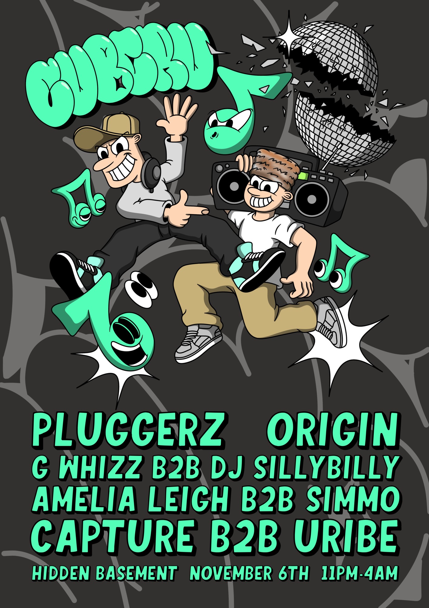 CubCru presents: Origin, Pluggerz, Simmo, Amelia Leigh & Half Broken Kru