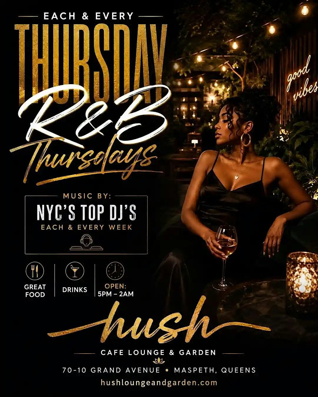 Best Thursday Night Party in Queens NYC - R&B Thursdays at Hush Lounge