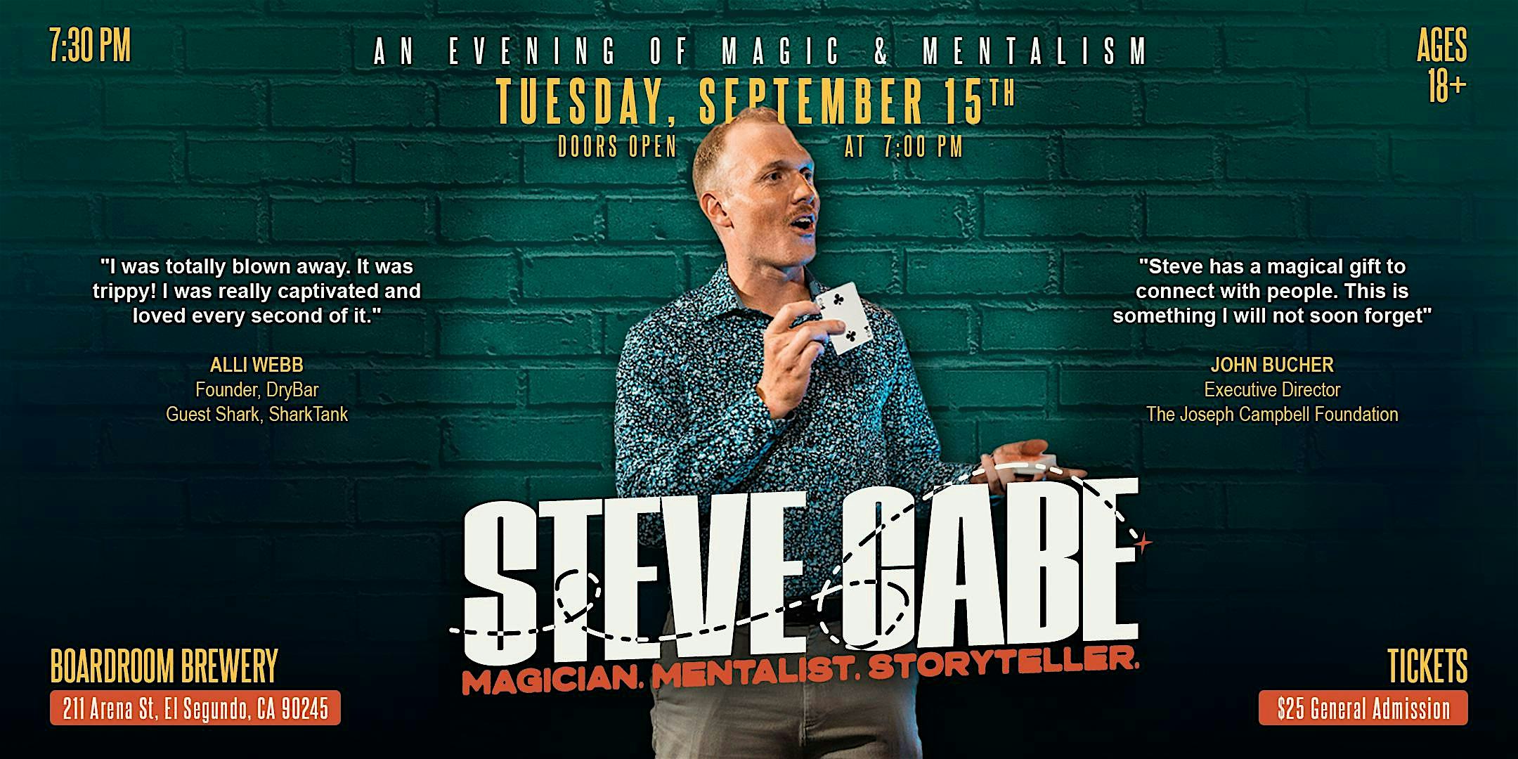 An Evening of Magic & Mentalism with Steve Cabe