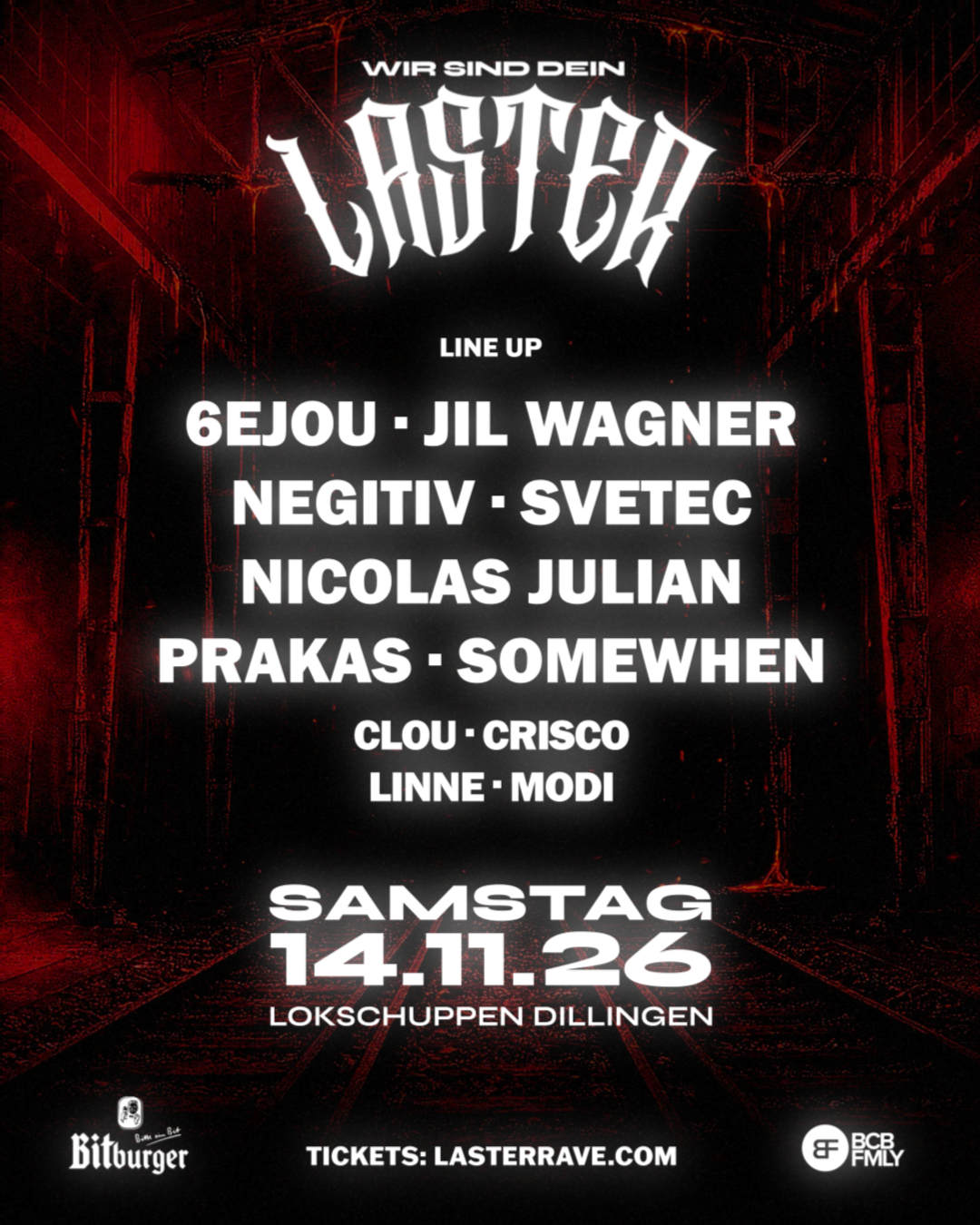 LASTER pres WAREHOUSE RAVE with Nicolas Julian + NEGITIV + Somewhen + Svetec 