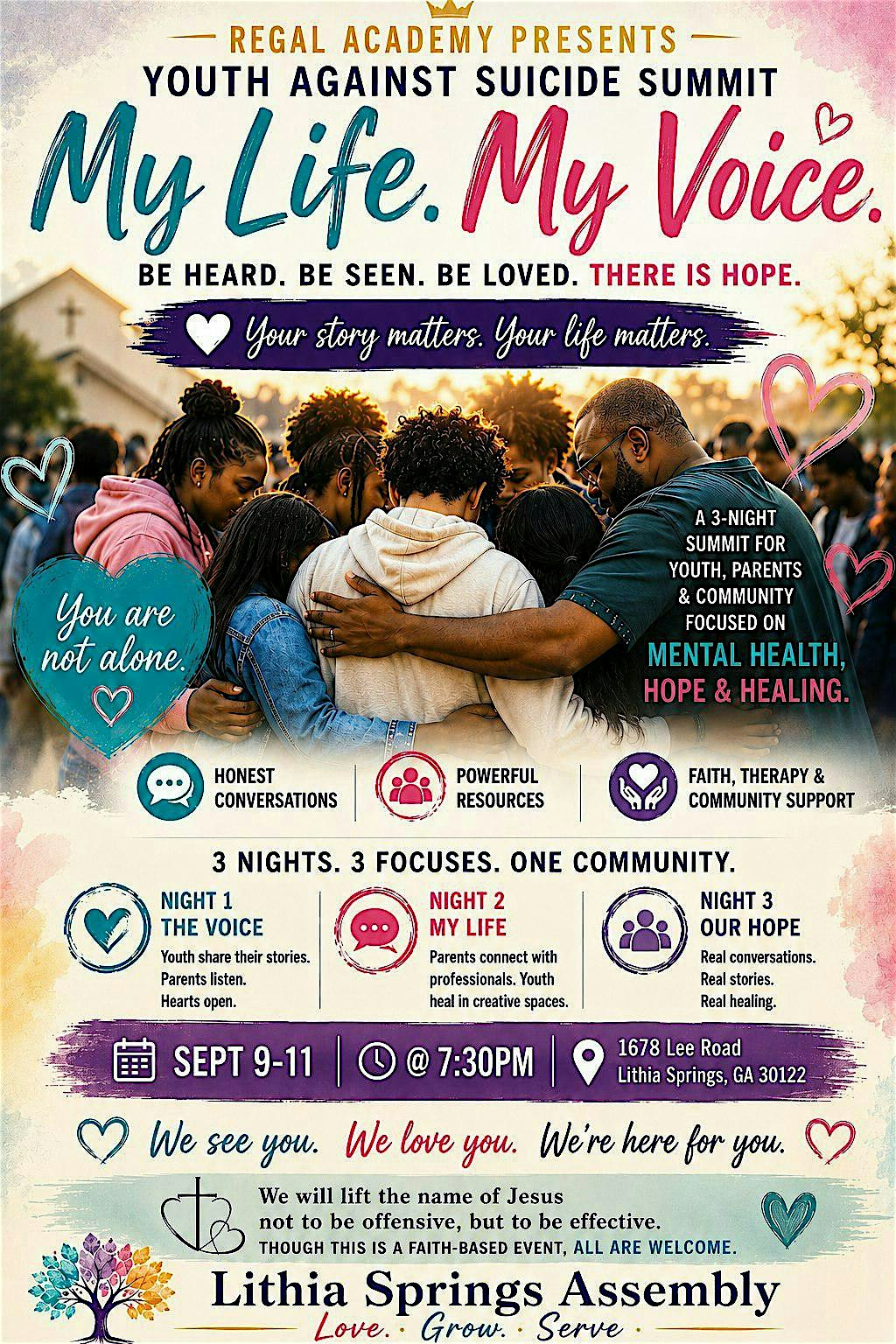 MY LIFE. MY VOICE. Youth Against Suicide Summit