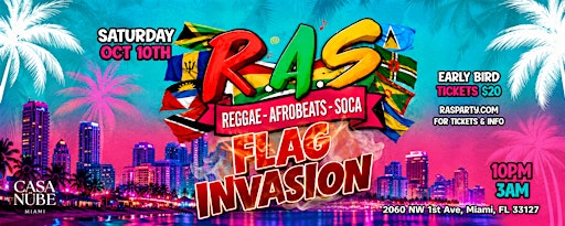 R.A.S FLAG INVASION MIAMI | 100% REGGAE AFROBEAT  SOCA