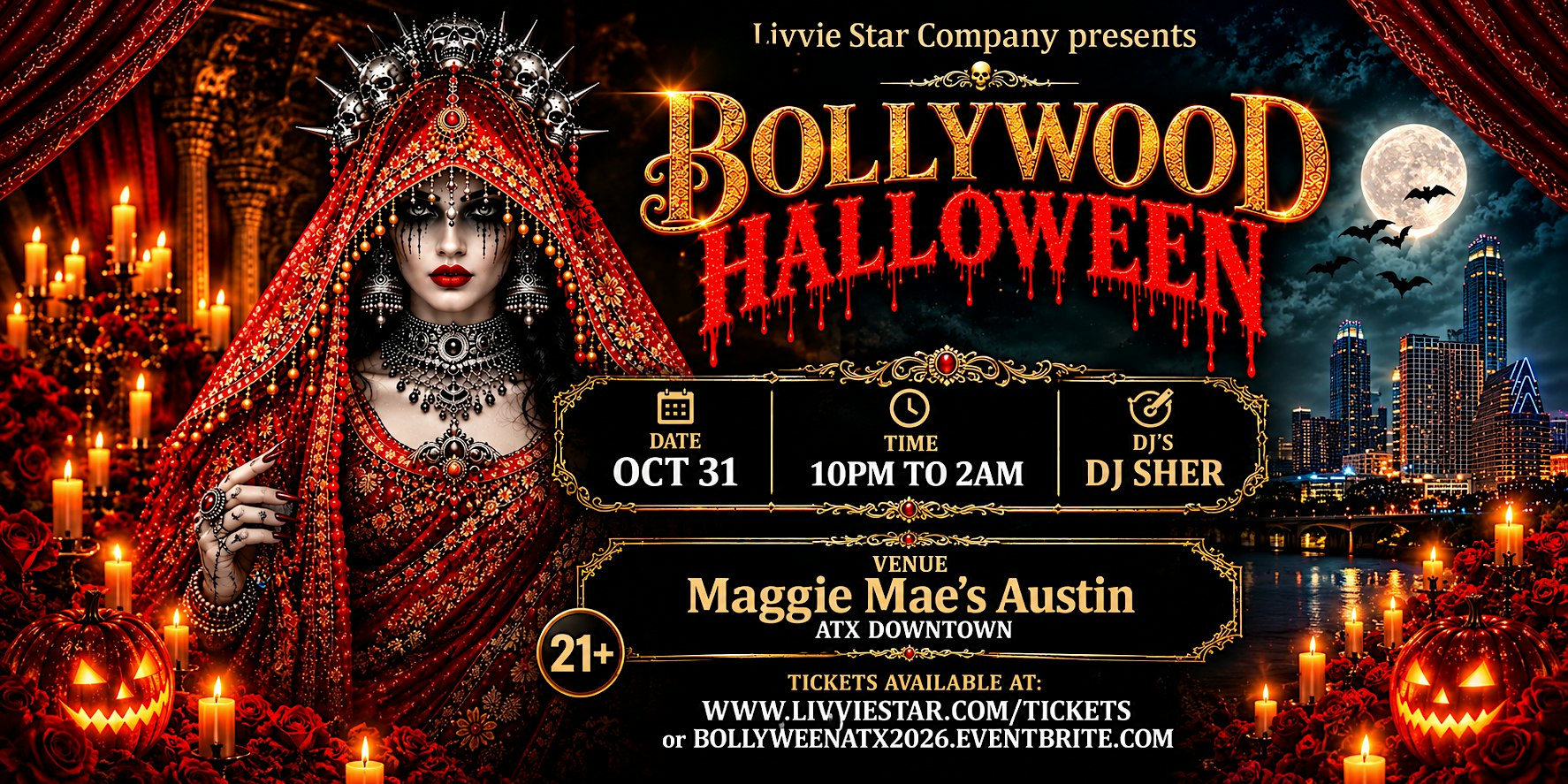 BOLLYWOOD HALLOWEEN ATX DOWNTOWN  |  TOLLYWOOD | DJ SHER