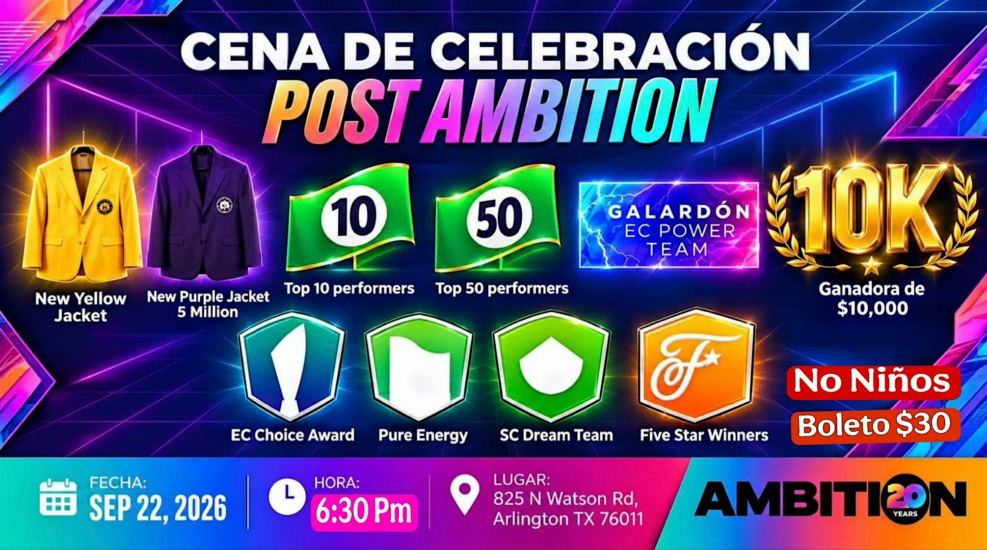 Cena De Celebración Post Ambition