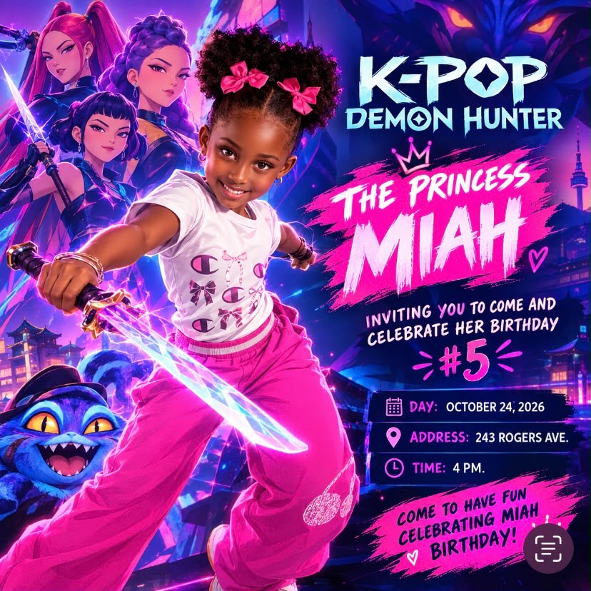 MIAHS 5th birthday party k-pop demon edition 🎉🎉