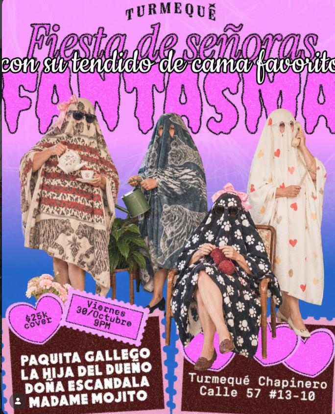 Fiesta de señoras con su tendido de cama favorito: FANTASMA