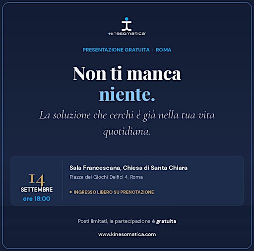 PRESENTAZIONE GRATUITA DEL METODO KINESOMATICA