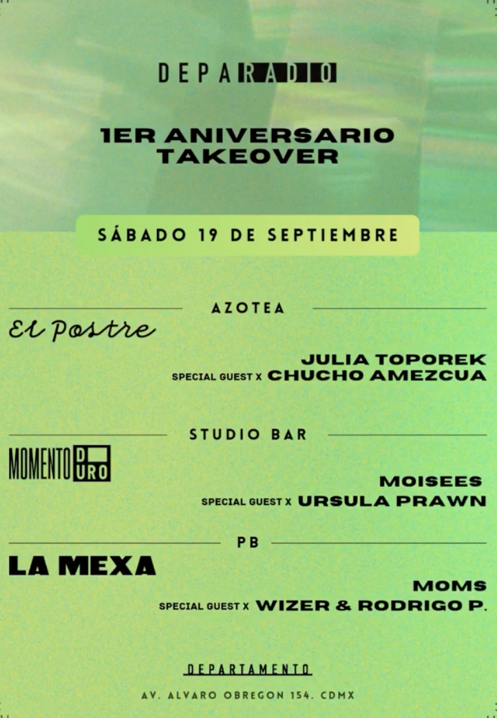 DEPA RADIO takeover en Departamento - Sábado