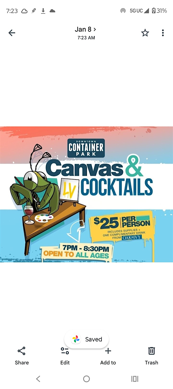 SIP & PAINT "UNDER THE STARS" BY CANVAS AND COCKTAILS DTLV