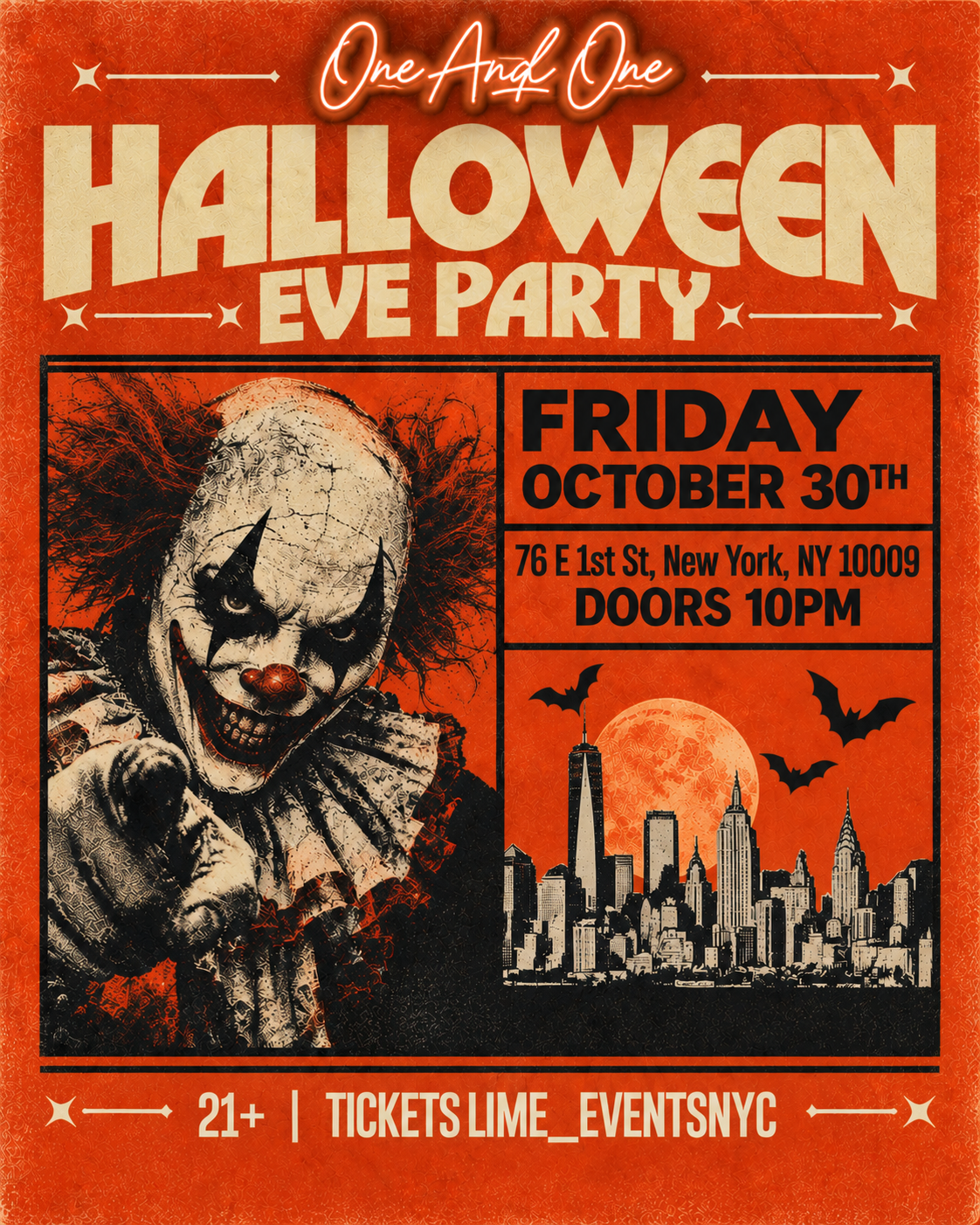 HALLOWEEN EVE @ ONE AND ONE NYC 