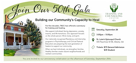 Celebrate Training and Counseling Center's 50th Anniversary!