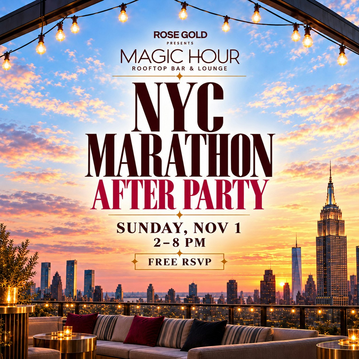 NYC Marathon After-Party at Magic Hour Rooftop