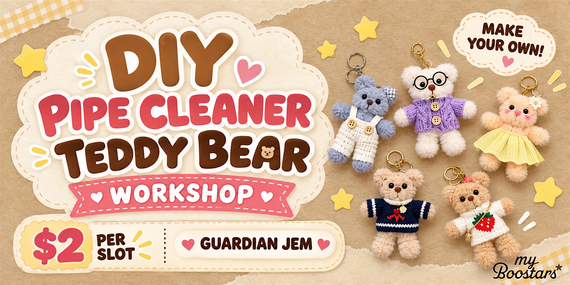 myBoostars DIY Pipe Cleaner Bear Workshop @ Guardian JEM