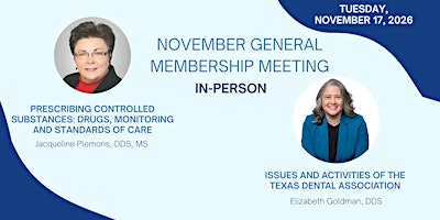 November General Membership Meeting - In Person