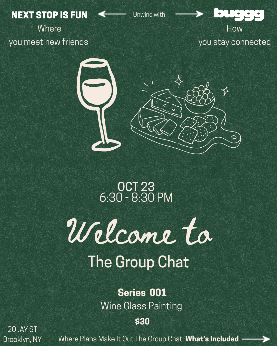 Next Stop Is "The Group Chat" - Wine Glass Painting