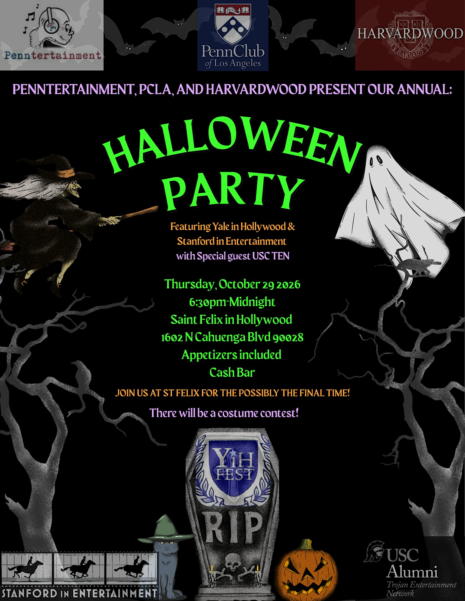 Annual Penntertainment and Harvardwood Halloween Party with PCLA,YIH, & SIE
