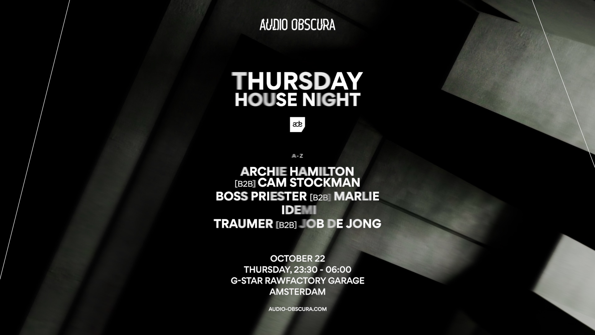 Audio Obscura ADE x Thusday House Night
