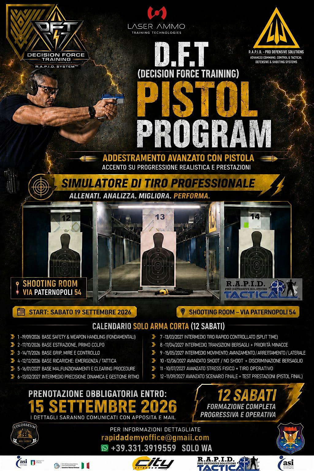 D.F.T. Pistol Program 2026–2027 / ISCRIZIONE E PRIMA RATA