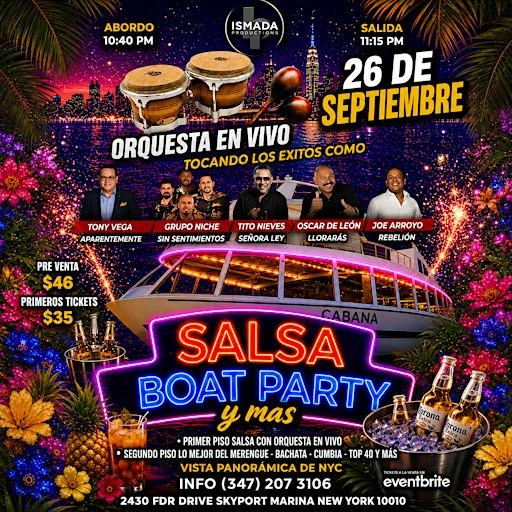 Salsa Boat Party y mas  NYC | Orquesta En Vivo