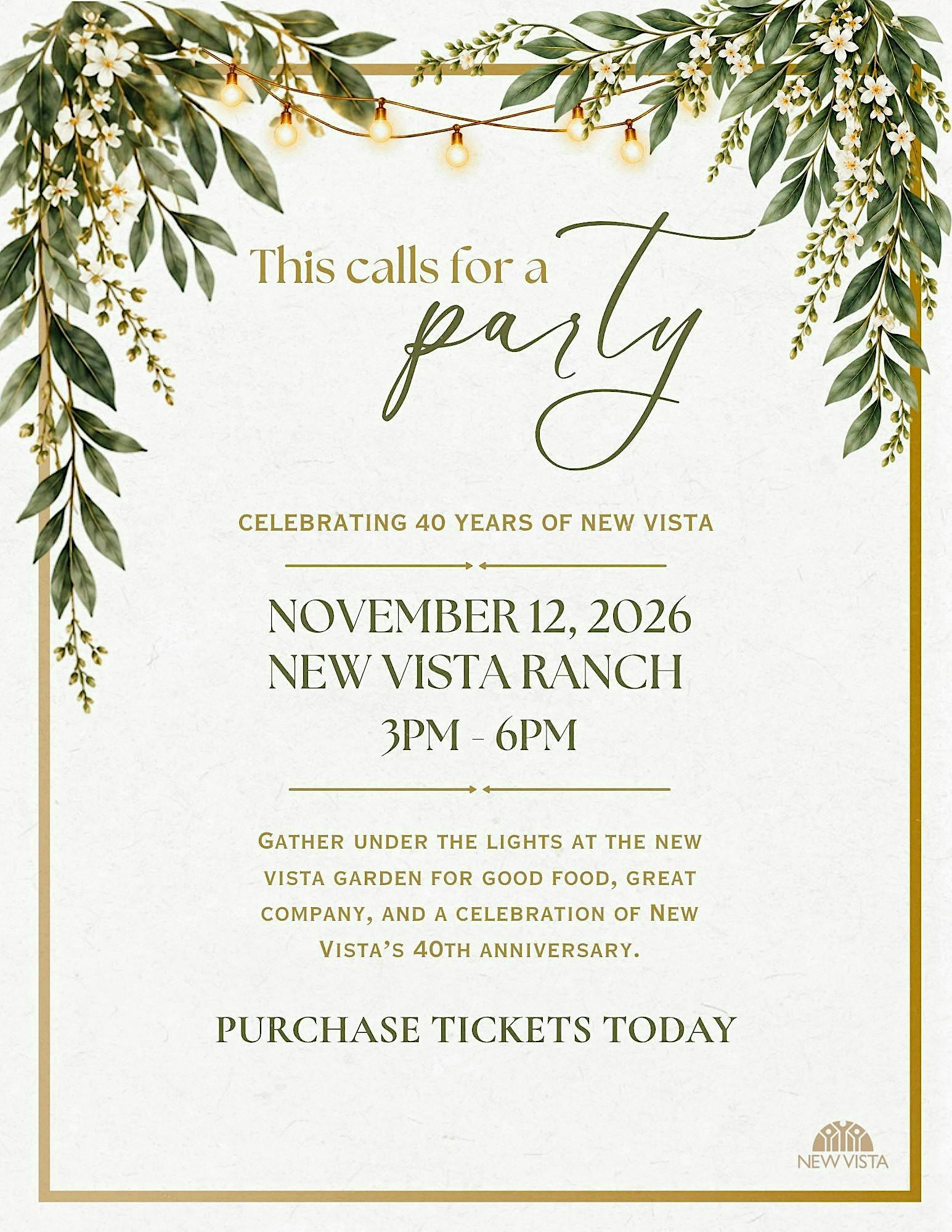 NEW VISTA’S ANNIVERSARY GARDEN PARTY