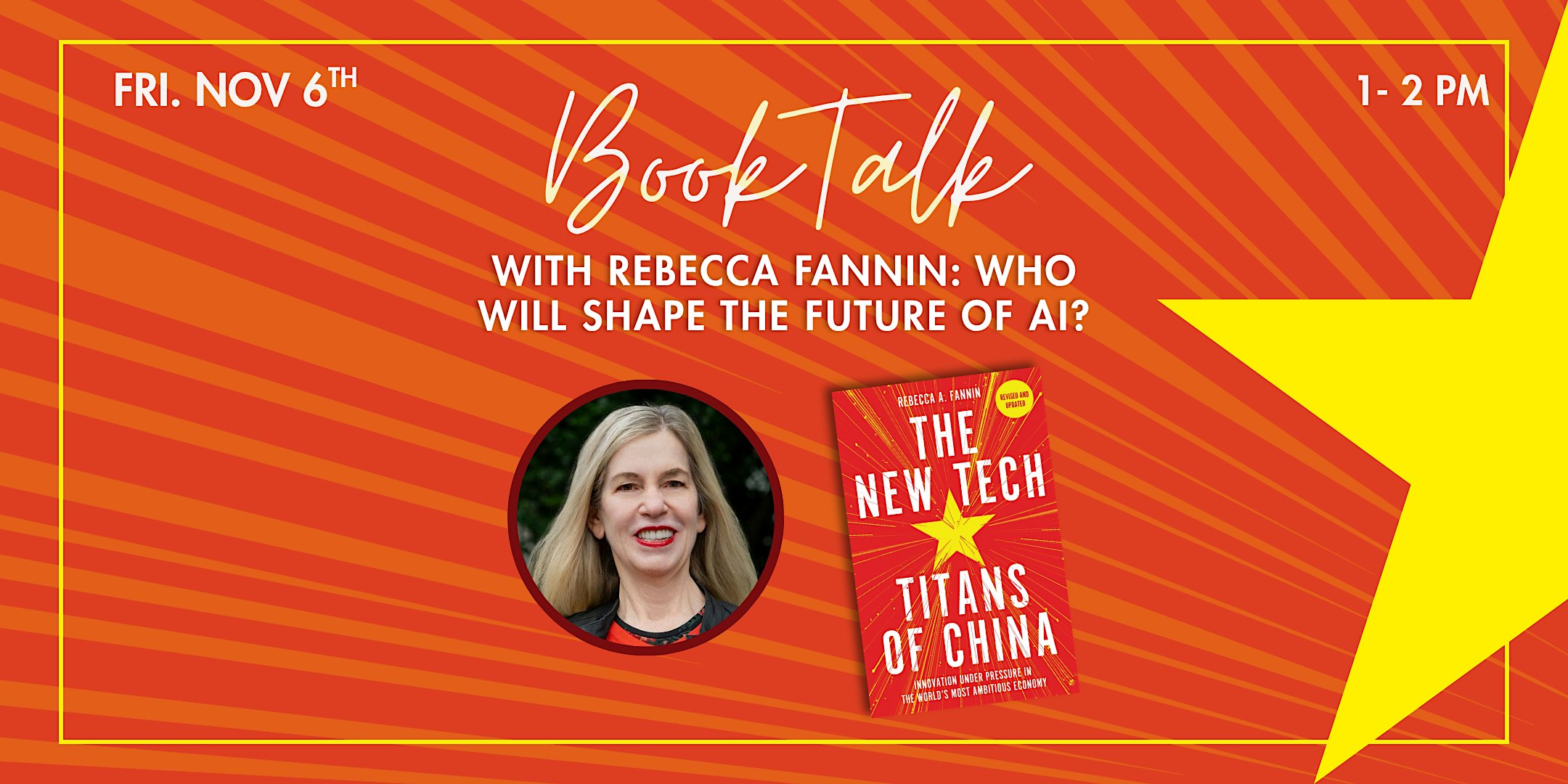 Book Talk + Coffee with Rebecca Fannin: Who Will Shape The Future of AI?