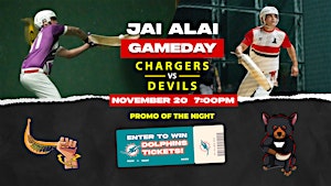 World Jai Alai League: Chargers vs Devils | Fri, Nov. 20