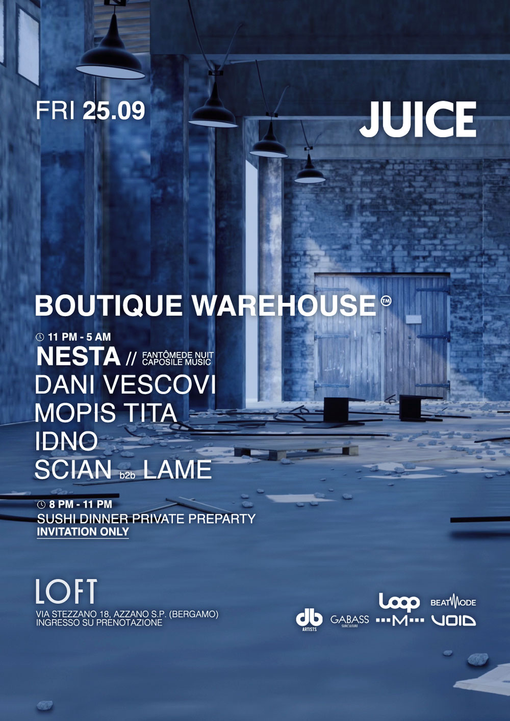JUICE - BOUTIQUE WAREHOUSE with Nesta