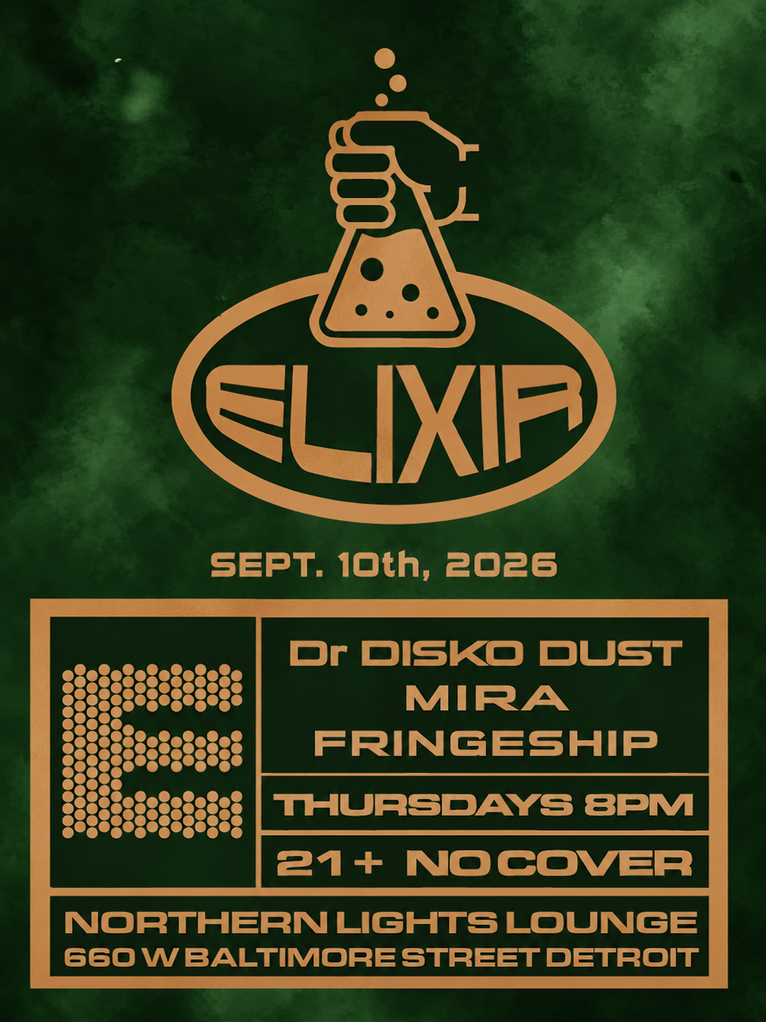 ELIXIR THURS • DR. Disko Dust aka John Ryan • MIRA • FRINGESHIP • No Cover
