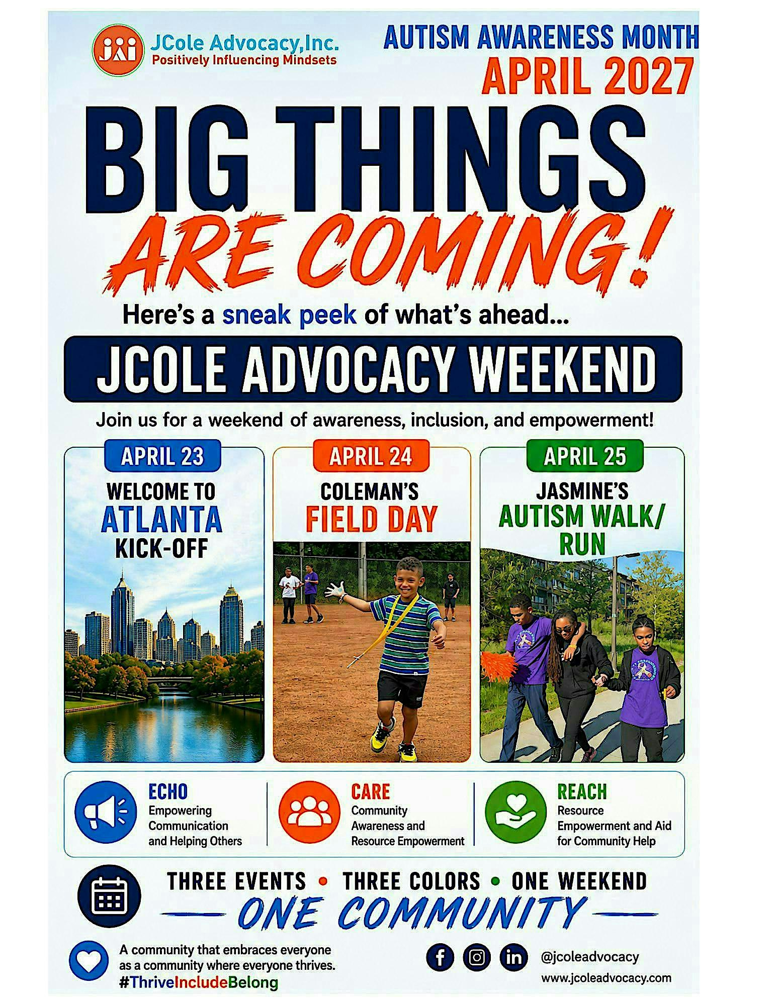 JCole Advocacy Weekend 2027: Atlanta's Autism Awareness Celebration