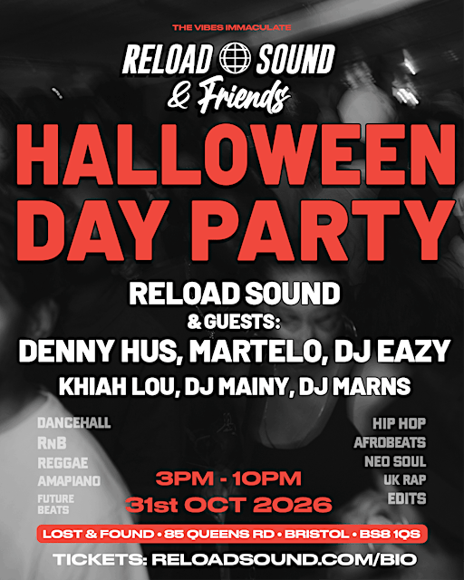 Reload Sound & Friends Halloween Day Party with Denny Hus, Martelo, DJ Eazy